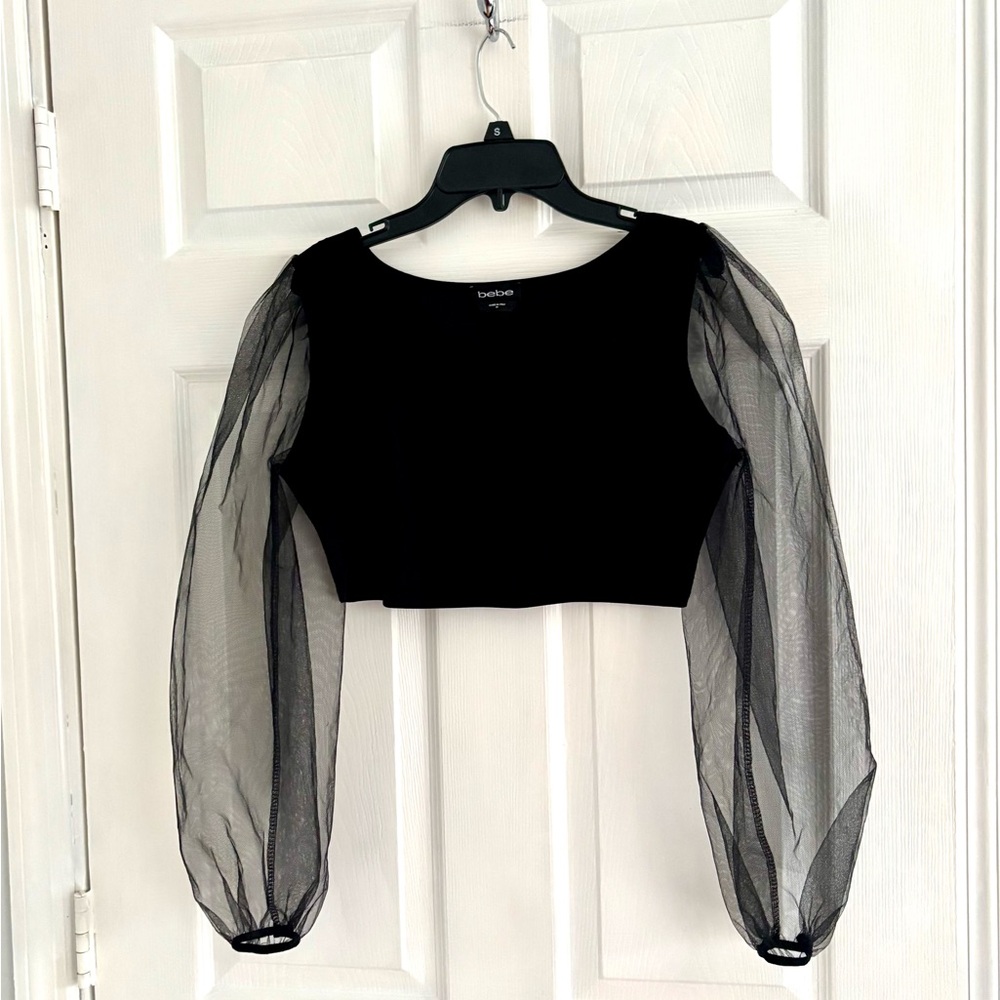 Bebe black crop top
